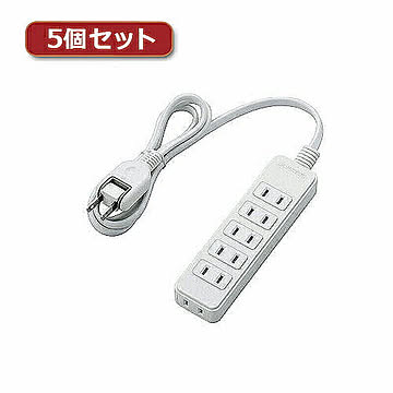 5個セットエレコム ほこりシャッター付き電源タップ T-ST02-22610WH T-ST02-22610WHX5 管理No. 4589452987696