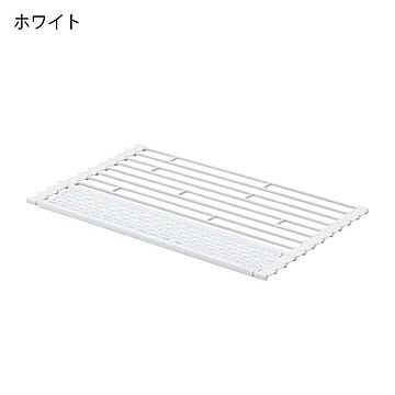 山崎実業 折り畳み水切り タワー シリコントレー付き ホワイト