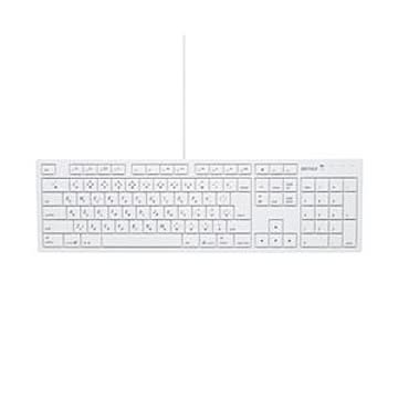 バッファロー（サプライ） BUFFALO フルキーボード USB接続 パンタグラフ Macモデル ホワイト BSKBM01WH