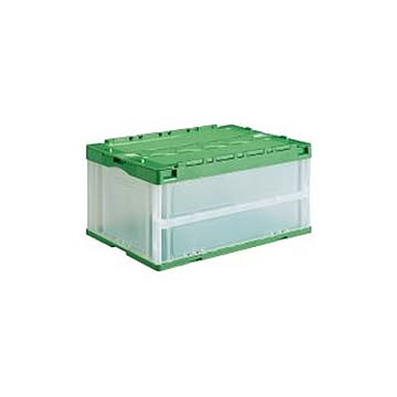 （まとめ）岐阜プラスチック工業 オリタタミコンテナ グリーン【×5セット】