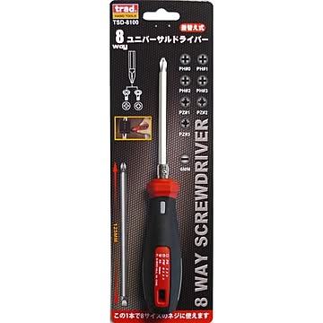 （業務用20セット）TRAD 差替式8WAYドライバー/作業工具 【軸長100mm】 スタビータイプ TSD-8100 〔業務用/DIY用品/日曜大工〕【×20セット】【送料無料】