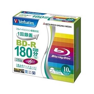 三菱ケミカルメディア BD-R 録画用 130分 1-6倍速 5mmケース10枚パック ワイド印刷対応 VBR130RP10V1