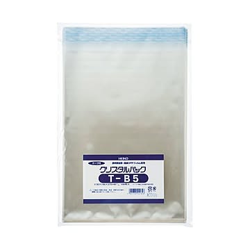 （まとめ）HEIKO クリスタルパックT（テープ付）T-B5 0.03×195×270+40mm #6743100 1パック（100枚）【×10セット】