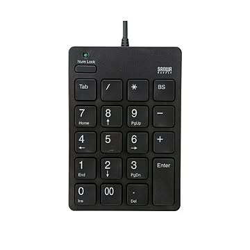 （まとめ）サンワサプライ USB2.0ハブ付テンキーアイソレーションタイプ NT-18UH2BK【×2セット】