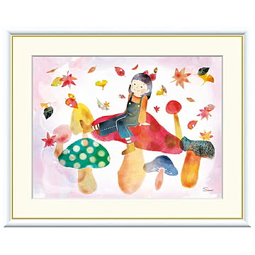 額絵 秋の幸と少女 榎本早織 52x42cm 三幸
