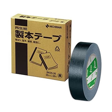 (まとめ) ニチバン 製本テープ＜再生紙＞ 35mm×30m 黒 BK35-306 1巻 【×10セット】