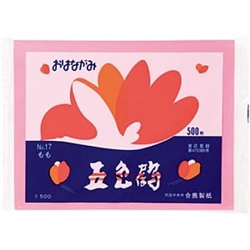 (まとめ) 合鹿製紙 おはながみ五色鶴 桃 GO-500-P 1パック（500枚） 【×10セット】