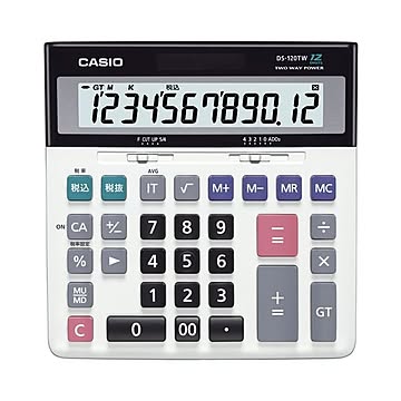 (まとめ）カシオ CASIO ビジネス電卓 12桁 デスクタイプ DS-120TW 1台【×3セット】