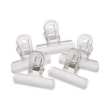 (まとめ) ミツヤ クリアクリップ アクア 中 口幅50mm 透明 PCC-5P-TM 1箱(5個)  【×30セット】