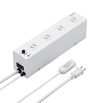 エレコム 法人向け4口タップ/2P抜け止め/3m/輪番機能付/マグネット付/ホワイト T-H0303WH