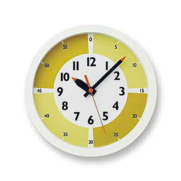 Lemnos レムノス fun pun clock with color! ふんぷんくろっく ウィズ カラー YD15-01 スイープセコンド スイープムーブメント 音がしない 知育時計 掛時計
