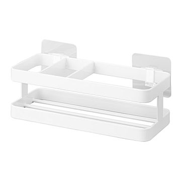 tower タワー (山崎実業) フィルムフック スポンジ＆ボトルラック Self Adhesive Sponge Caddy スポンジラック スポンジ置き 水回り 整理整頓 浮かせて収納