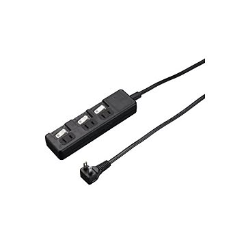 【5個セット】 YAZAWA 雷ガード付 3個口 節電タップ 1m ブラック H8KS331BKX5