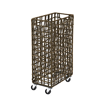 【BRID】FOLDING ROUGH KNIT LAUNDRY BASKET with CASTER 40L/SLIM 折り畳み式ラフニット ランドリーバスケット キャスター付40L
