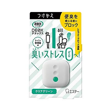 （まとめ） エステー 消臭力DEOX トイレ用 つけ替え用 クリアグリーン 置き型タイプ 【×10セット】