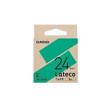 （まとめ） カシオ ラベルライター Lateco専用詰替用テープ 緑に黒文字 24mm 【×3セット】