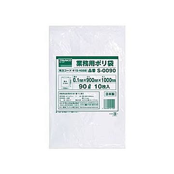 （まとめ）TRUSCO 業務用ポリ袋 0.1×90LS-0090 1パック（10枚）【×10セット】