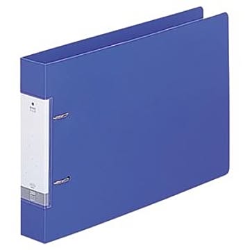 (まとめ) リヒトラブ リクエスト D型リングファイル A4ヨコ 2穴 350枚収容 背幅46mm 青 G2236-8 1冊 【×10セット】