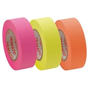 (まとめ) ヤマト メモック ロールテープ つめかえ用 15mm幅 オレンジ＆レモン＆ローズ RK-15H-C 1パック(3巻) 【×15セット】