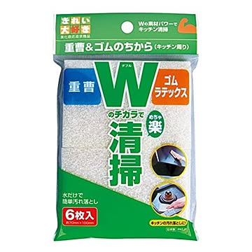 日本製 Japan 重曹&ゴムの力キッチン周り6枚入 HS211 39-335【10個セット】