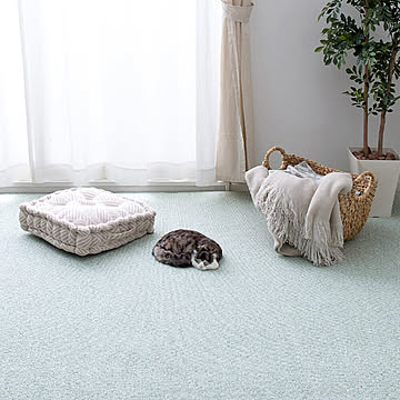 萩原 PS-700 防炎･防汚カーペット 江戸間6畳 グリーン