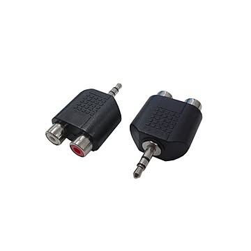 (まとめ)変換名人 AVプラグ RCA(メス)2P to 3.5mm(オス)ステレオ AV/RCA2J-35PS(2P)×20セット