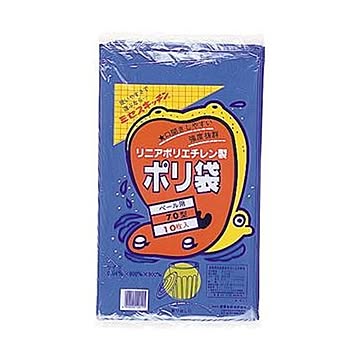 （まとめ）積水フィルム 積水 70型ポリ袋 青#6-1 N-9751 1パック（10枚）【×20セット】