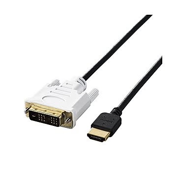 エレコム HDMI変換ケーブル HDMI-DVI 2m スリム 小型コネクタ シングルリンク 黒 DH-HTDS20BK
