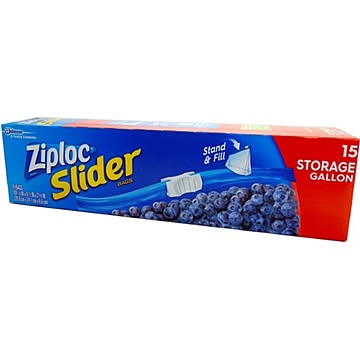 【Ziploc】 イージージッパー ストレイジバック 15P 【3個セット】 スライド式ジッパータイプ 常温用 〔キッチン 台所〕
