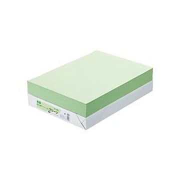 (まとめ) TANOSEE αエコカラーペーパーII B4 グリーン 1冊（500枚） 【×10セット】