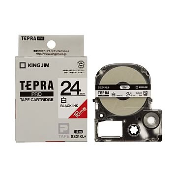 キングジム テプラPROテープSS24KL-5 白に黒字24mm 5個