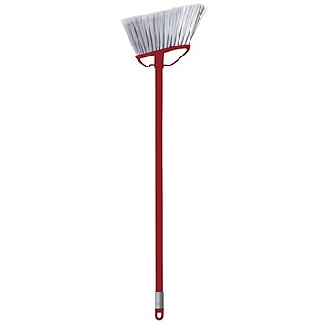 床用ほうき/フロアブラシ ショート レッド 幅24×奥行2.8×長さ86cm スチールパイプ 弾力性 先割れ加工 ka：z clean