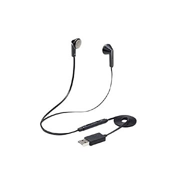 エレコム インナーイヤー型ヘッドセット/セミオープン/ミュートスイッチ付/両耳/USB/ブラック HS-EP19UBK