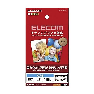 (まとめ)エレコム キヤノンプリンタ対応光沢紙 EJK-CGNL100×10セット
