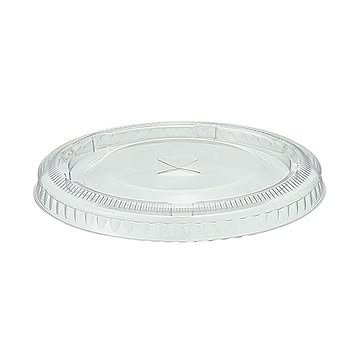（まとめ）TANOSEE PETカップ（広口）共通フタ（差込み口あり）1パック（100枚）【×10セット】