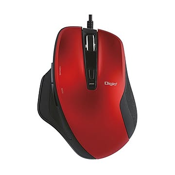 （まとめ）ナカバヤシ有線静音5ボタンBlueLEDマウス レッド MUS-UKF156R 1個【×2セット】