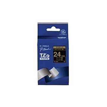 (業務用30セット) brother ブラザー工業 文字テープ/ラベルプリンター用テープ 【幅：24mm】 TZe-354 黒に金文字