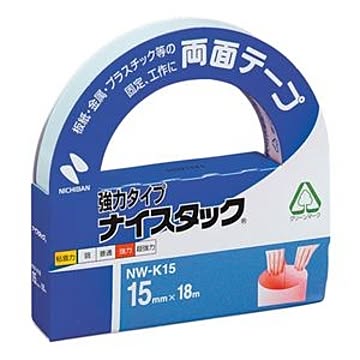 (まとめ) ニチバン ナイスタック 両面テープ 強力タイプ 大巻 15mm×18m NW-K15 1巻 【×10セット】