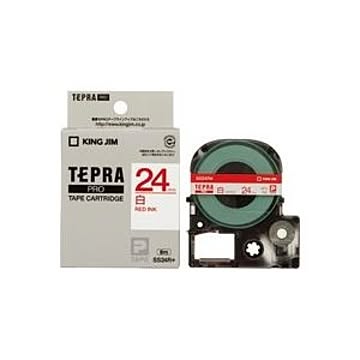 (業務用30セット) キングジム テプラPROテープ/ラベルライター用テープ 【幅：24mm】 SS24R 白に赤文字