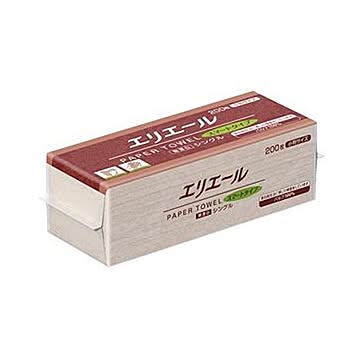 （まとめ）大王製紙 エリエールペーパータオルスマートタイプ 無漂白シングル 小判 200枚 1パック【×100セット】