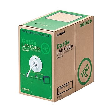 エレコム EU RoHS指令準拠LANケーブルCat5e 単線 ホワイト 100m LD-CT2/WH100/RS 1本