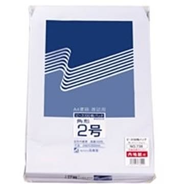 （まとめ）高春堂 内地紋付ホワイト封筒 738 角2 100枚×2セット