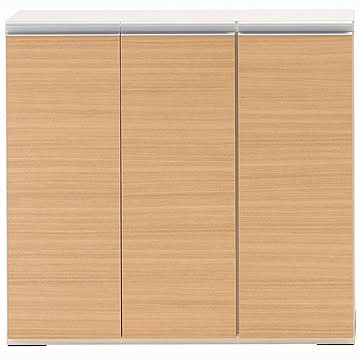 フナモコ 薄型リビング収納 LBA-90 エリーゼアッシュ+ホワイトウッド 幅90.5×高さ84cm 奥行31cm
