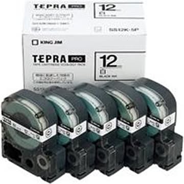 (業務用5セット) キングジム テプラ PROテープ/ラベルライター用テープ 【幅：12mm】 5個入り SS12K-5P ホワイト(白)