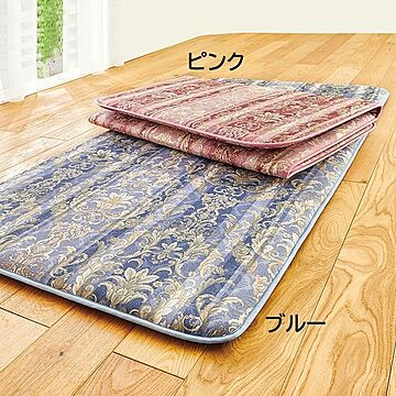 日本製 ダブルマットレス 床付き軽減仕様 約140×200cm ブルー