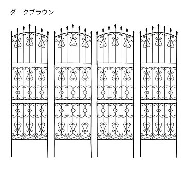 フェンス 組立式 4枚組 アイアンローズフェンス220 ハイタイプ RS013H-4P 幅620x奥行20x高さ2200mm 住まいスタイル