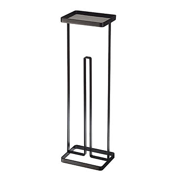 【トレイ付き！】トイレットペーパーホルダー スタンド　トイレ収納 トイレットペーパー収納　トイレットペーパー3個収納可能　ストッカー ★トレイ付き トイレットペーパスタンドタワー（ブラック/ホワイト）