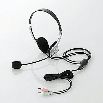 エレコム　ヘッドセット(両耳小型オーバーヘッドタイプ)　HS-HP22SV 管理No. 4953103431089