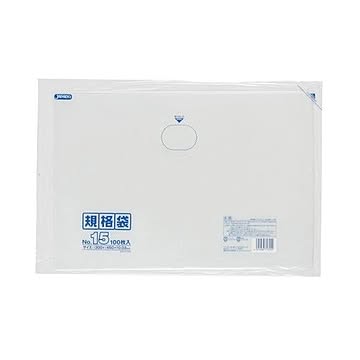 規格袋 15号100枚入03LLD透明 K15 （20袋×5ケース）合計100袋セット 38-460