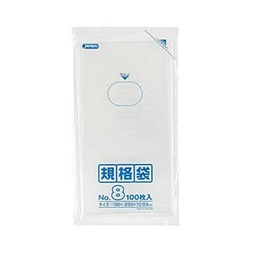 規格袋 8号100枚入03LLD透明 K08 （100袋×5ケース）合計500袋セット 38-453